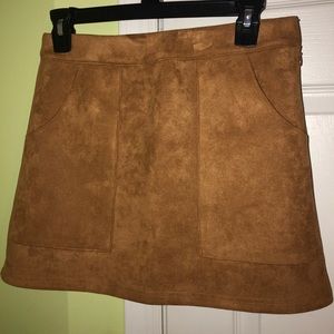 Tan Suede Mini Skirt